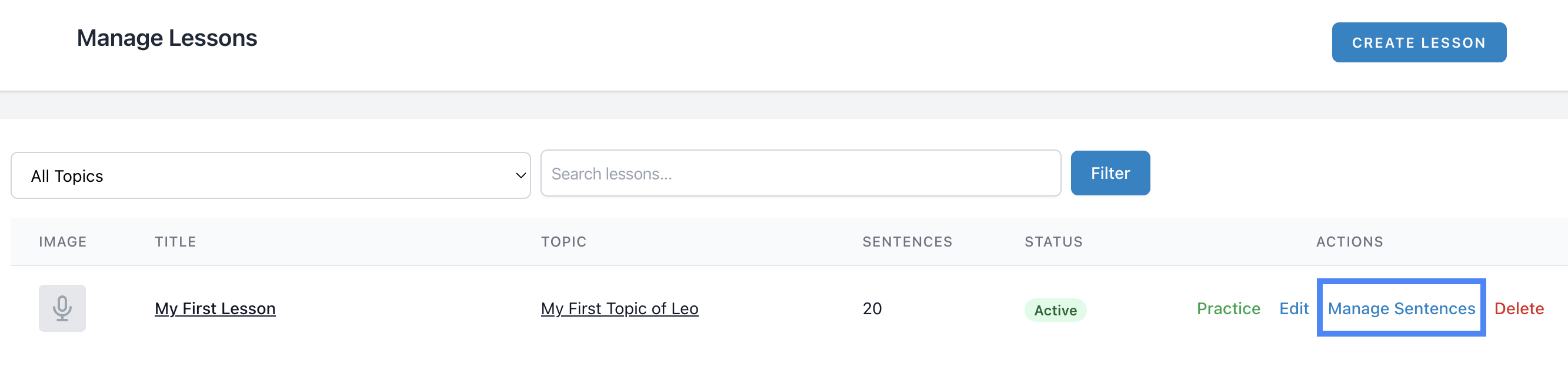 Manage Sentences - 1